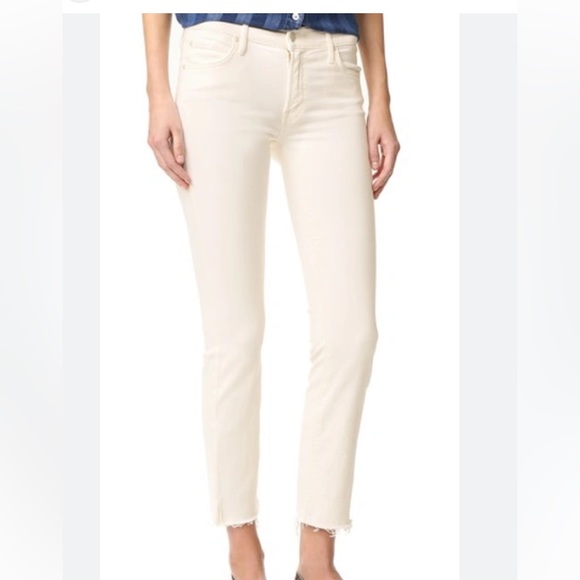 MOTHER Denim - MOTHER The Rascal Ankle Snippet in Whipping Cream size 28.